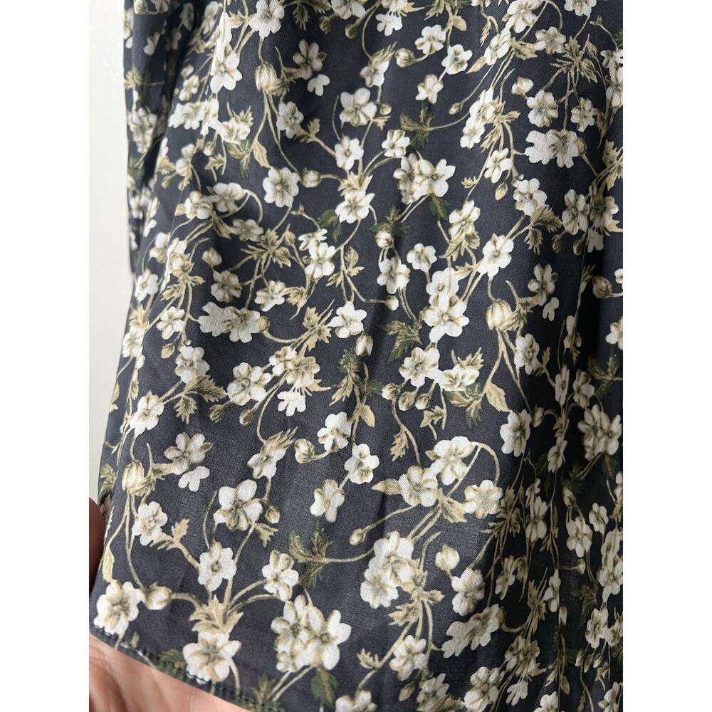 Madewell Easy Long Sleeve Grey Floral Top Size XS Cottagecore Boho - Picture 3 of 6